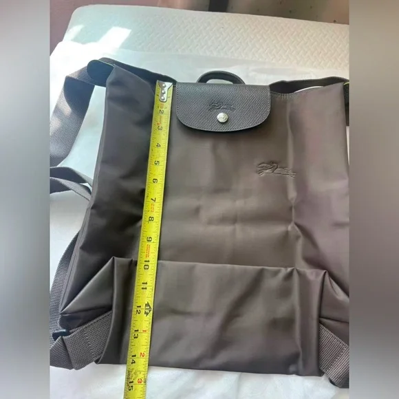 Longchamp Medium Backpack Recycled Canvas Terre Sophisticated Matte Finish - Picture 11 of 16